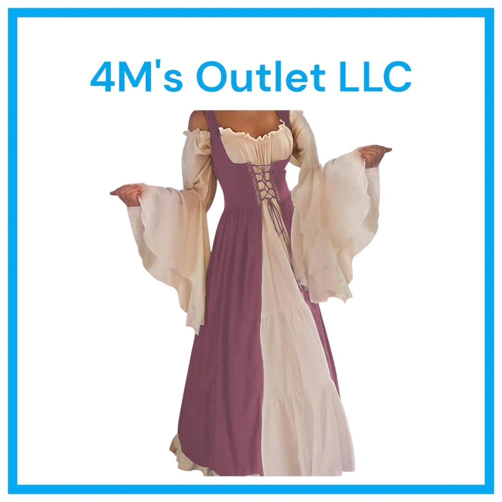 Elegant Purple and Cream Women's Dress